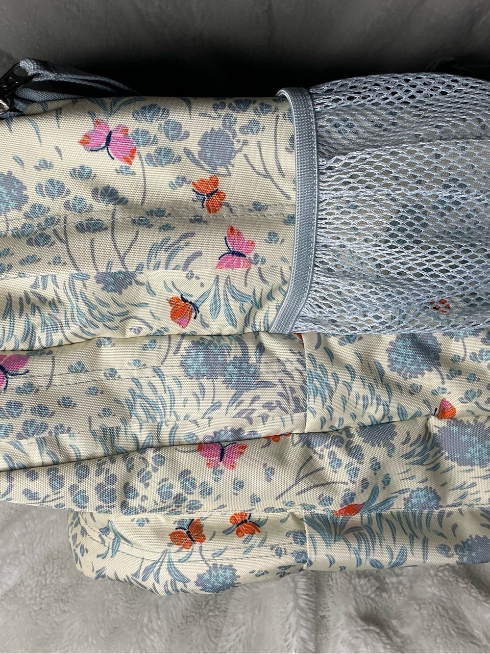 Jansport Cream Floral & Pastel Blue Butterfly Backpack - Picture 7 of 9